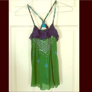 Free People Embroidered Tank Top